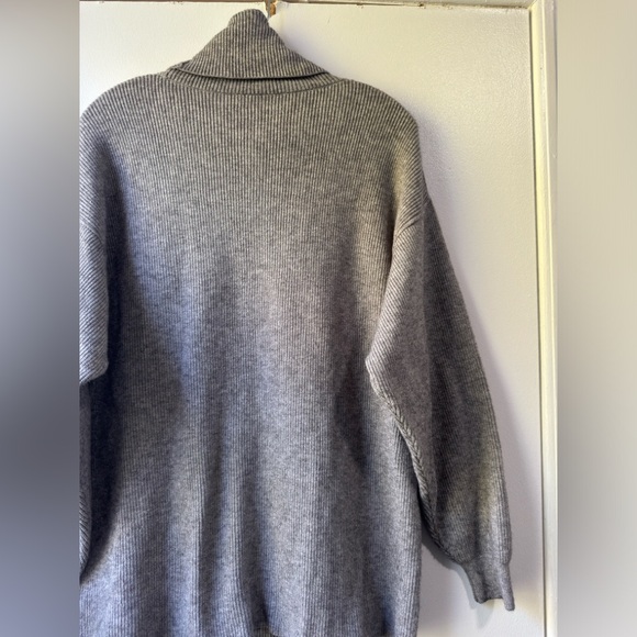 Free People Women’s Gray Oversized Softly Structured Knit Tunic Sweater Sz S - Picture 4 of 10